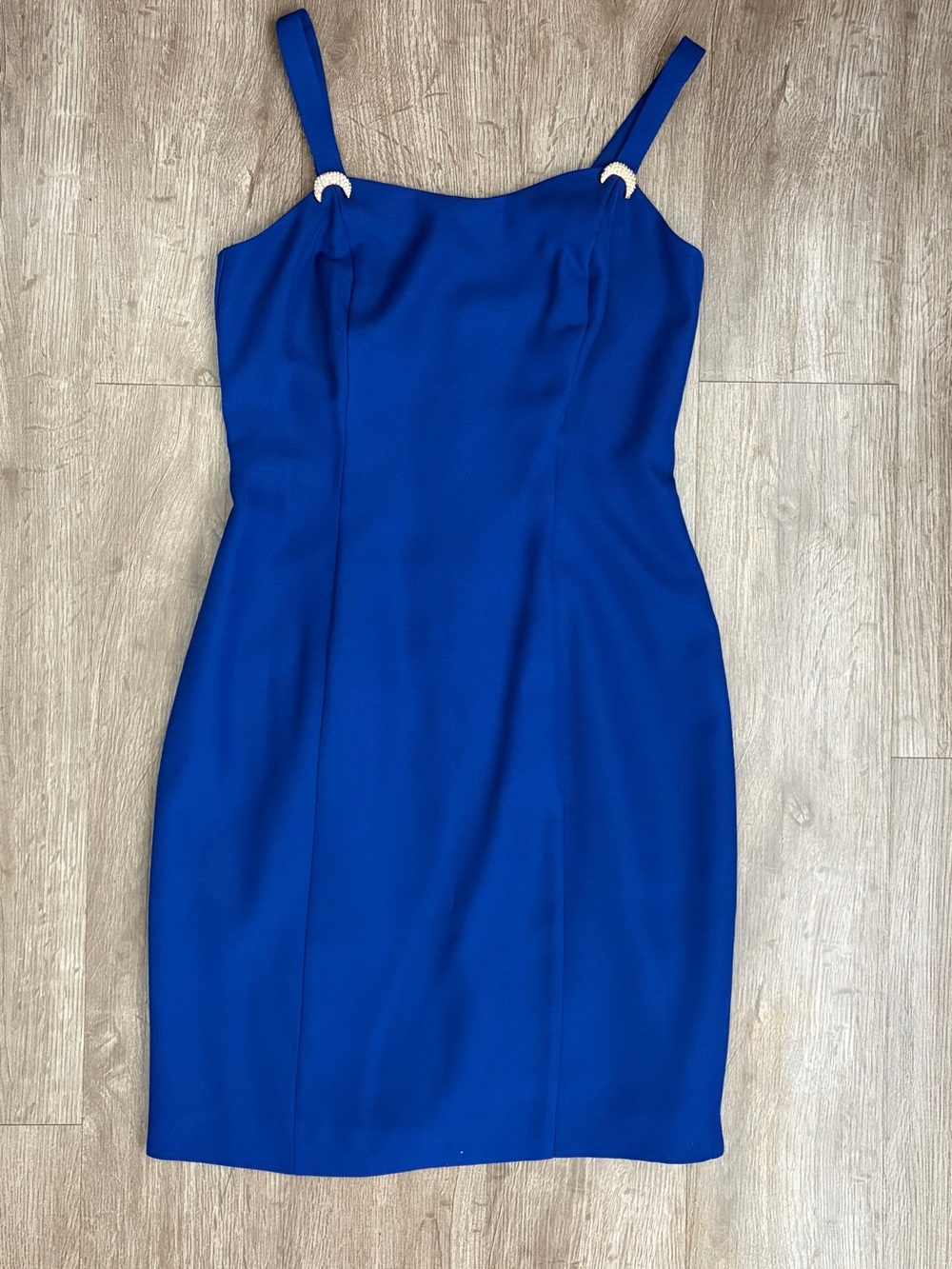 Vintage Alex Evenings Royal Cobalt Blue Cocktail Evening Dress Petite Size 2